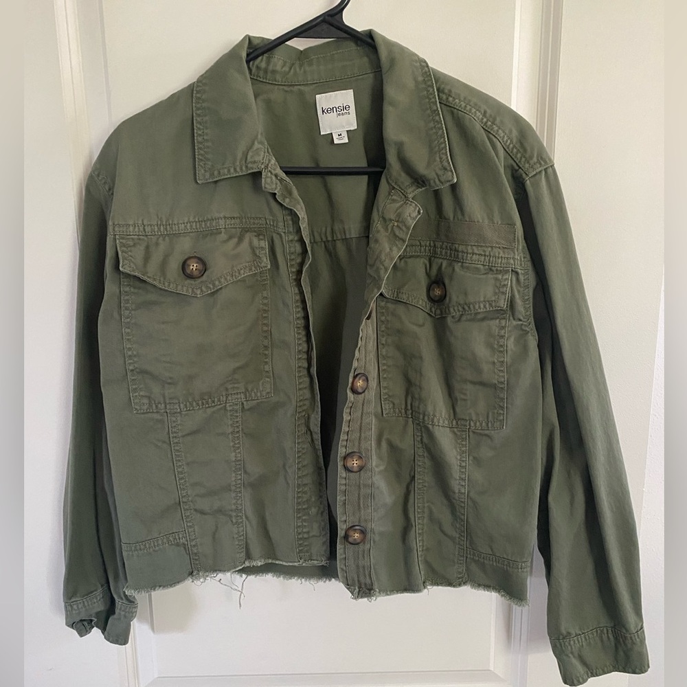 Kenzie cropped denim jacket - army green - women’s M